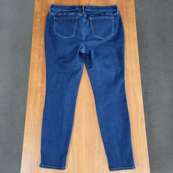 NYDJ Dark Wash 5 Pocket Skinny Stretch Denim Lift x Tuck Jeans - 10 - Picture 4 of 11